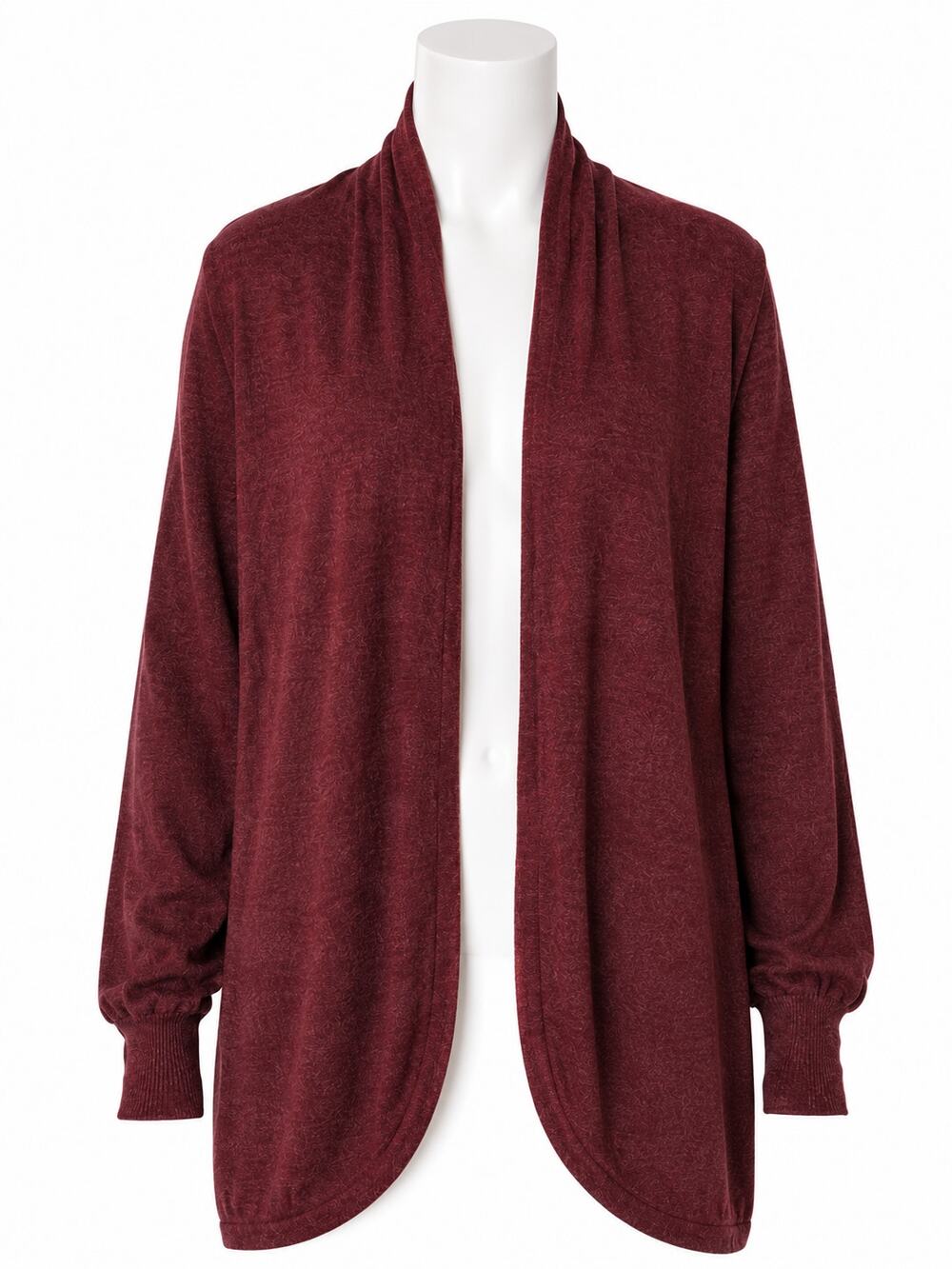 Ella Moss “Karla” Open Front Burgundy Cardigan Sweater • Size L